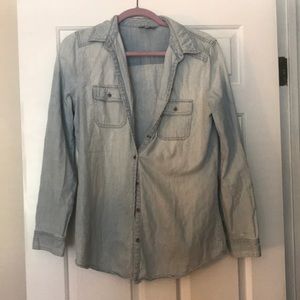 Light jean button up